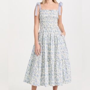 En Saison Blue and Cream Floral Midi Dress